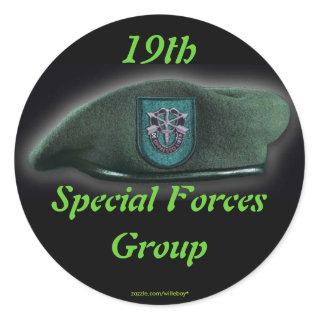 19th Special forces Green Berets flash nam Sticker