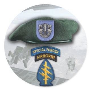 19th Special forces Green Berets veterans flash St Classic Round Sticker