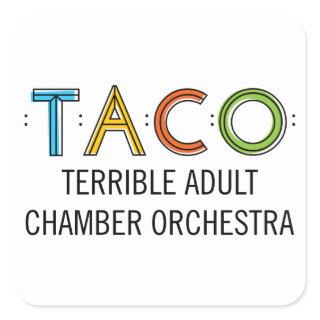 1 1/2" Square TACO Stickers (20), Glossy
