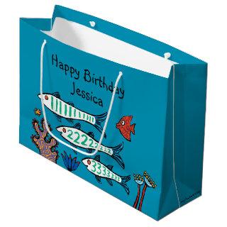 1, 2, 3 Fish with Little Fish and Coral Large Gift Bag