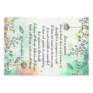 1 Corinthians 13: 4-7  Sheets