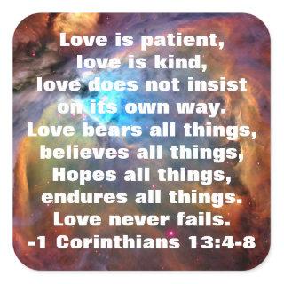 1 Corinthians 13:4-8 Sticker