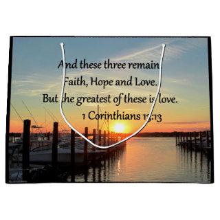 1 CORINTHIANS 13 SUNSET DESIGN LARGE GIFT BAG