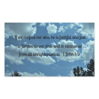 1 John 1:9 Rectangular Sticker