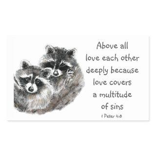 1 Peter 4|:8 Above All Love Deeply Inspirational Rectangular Sticker