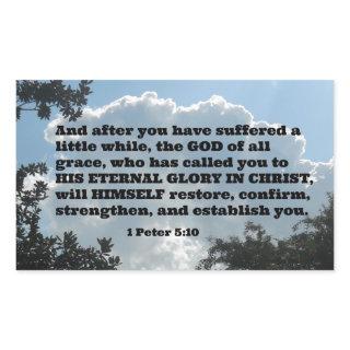 1 Peter 5:10 And after you have suffered a little Rectangular Sticker