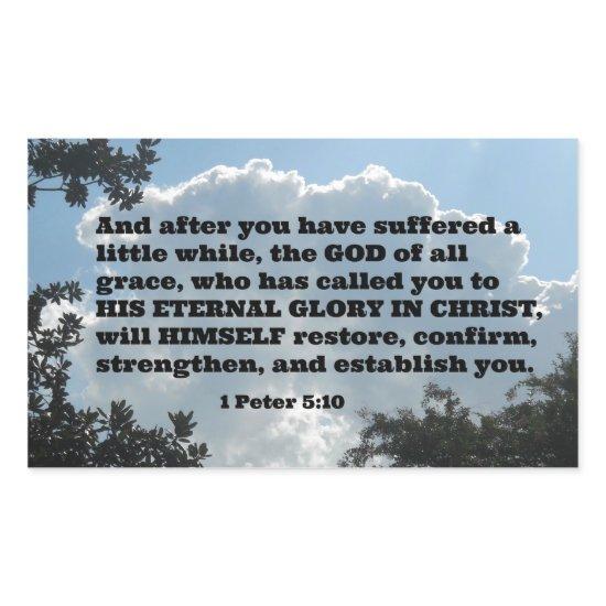 1 Peter 5:10 And after you have suffered a little Rectangular Sticker