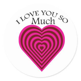 1 pink black heartMulti pink color I love you stri Classic Round Sticker