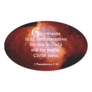 1 Thessalonians 5:18 Oval Sticker