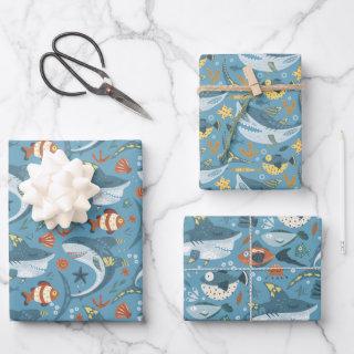 1st 2nd 3rd Birthday Baby Shark Ocean Sea Boys  Sheets