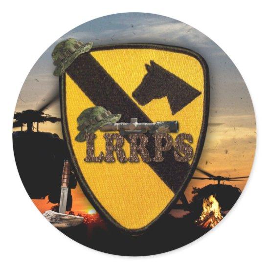 1st 7th cavalry air cav army LRRPS patch Classic Round Sticker