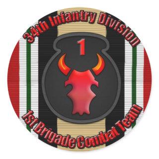 1st BCT 34th ID Classic Round Sticker