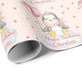 1st Birthday Baby Penguin Pink