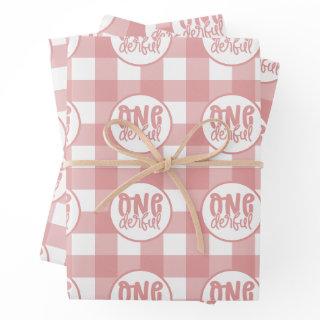 1st Birthday Party Cute Pastel Pink Onederful  Sheets