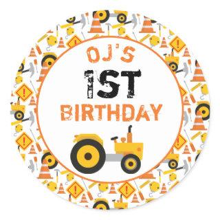 1st Construction Birthday Party Age Sticker