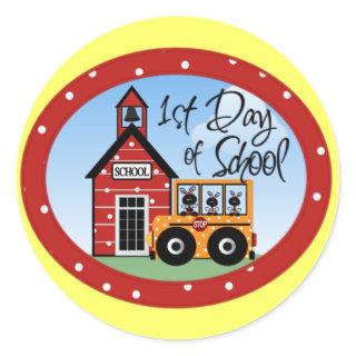 1st Day of School Tshirts and Gifts Classic Round Sticker