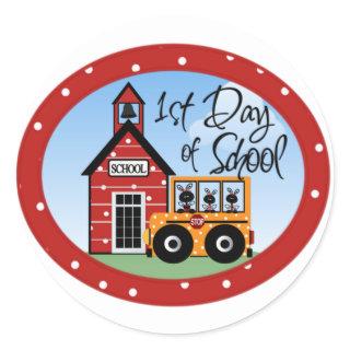 1st Day of School Tshirts and Gifts Classic Round Sticker