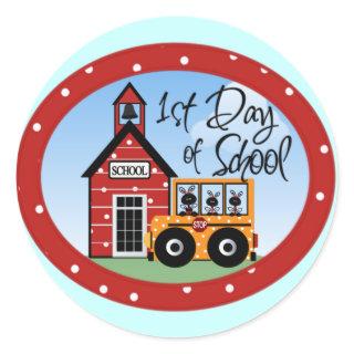 1st Day of School Tshirts and Gifts Classic Round Sticker