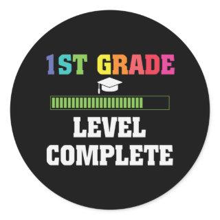 1st Grade Level Complete Kids Graduation Classic Round Sticker