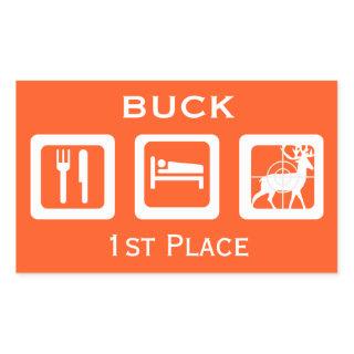1st Place Orange Deer Crosshairs Hunting Rectangular Sticker