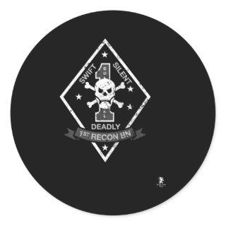 1St Recon Battalion Classic Round Sticker