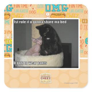 1st rule if u gonna share ma bed square sticker