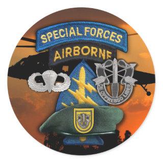 1st Special forces Green Berets veterans vets Classic Round Sticker