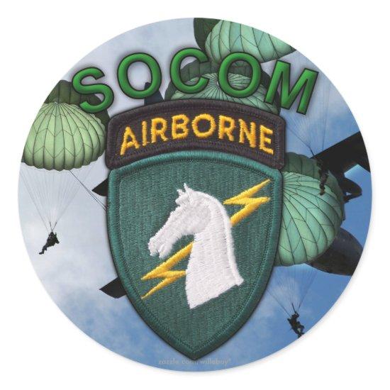 1st Special ops usacapoc command veterans socom Classic Round Sticker