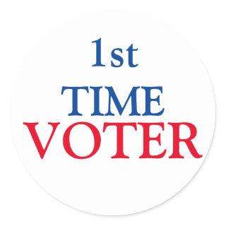 1st Time Voter Classic Round Sticker