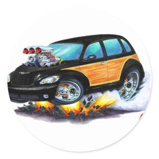 2008-10 PT Cruiser Black Woodie Classic Round Sticker
