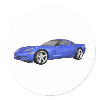 2008 Corvette: Sports Car: Blue Finish: Classic Round Sticker