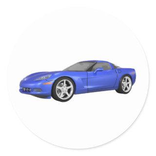 2008 Corvette: Sports Car: Blue Finish: Classic Round Sticker