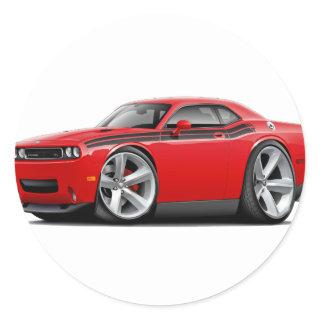 2009-11 Challenger RT Red-Black Car Classic Round Sticker