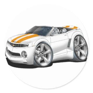 2012 Camaro White-Orange Convertible Classic Round Sticker