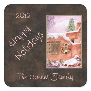 2019 Happy Holidays New Mexico Adobe Stickers