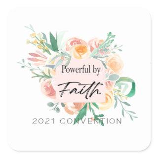 2021 JW Convention -Powerful by Faith Square Sticker