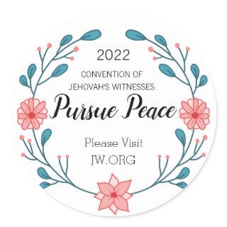 2022 JW Ministry Supply Pursue Peace Convention  Classic Round Sticker
