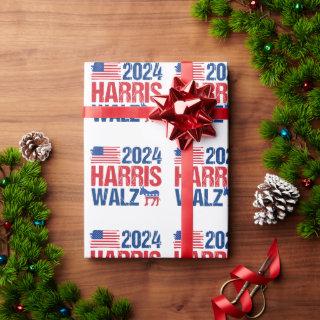 2024 Harris Walz Patriotic American Flag