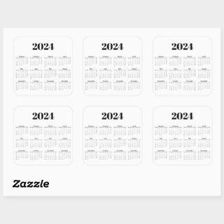 2024 Monthly Calendar | Any background  Square Sticker