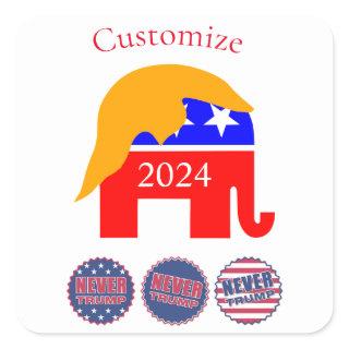 2024 Never Trump Thunder_Cove Square Sticker