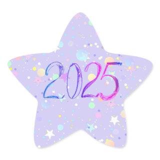 2025 number new year drawing star sticker