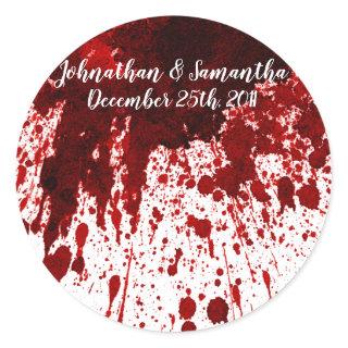 20 - 1.5" Favor Stickers Blood Splatter Vampire Go