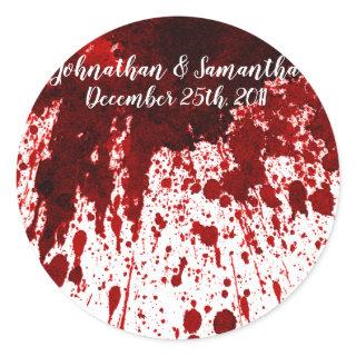 20 - 1.5" Favor Stickers Blood Splatter Vampire Go