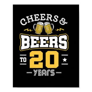 20Th Birthday Cheers And Beers Birthday Poster