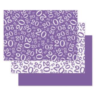 20th Birthday Purple/White Random Number Pattern W  Sheets