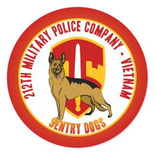 212th MP Co. Vietnam - Sentry Dogs Classic Round Sticker
