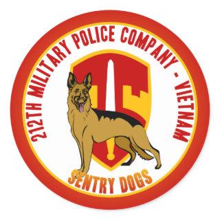 212th MP Co. Vietnam - Sentry Dogs Classic Round Sticker