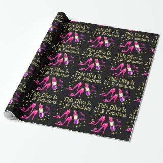21 & FABULOUS PINK SHOE AND LIPSTICK DIVA DESIGN