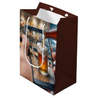 21st Birthday Beer On Smartphone Medium Gift Bag