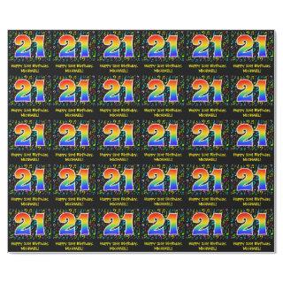 21st Birthday: Colorful Music Symbols, Rainbow 21